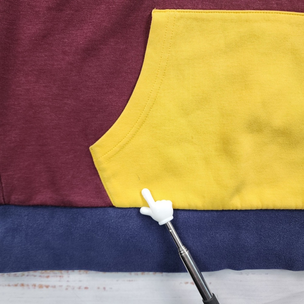 Polo Ralph Lauren Boys Colorblock Hoodie Burgundy Navy Green Yellow L 14-16 - Picture 5 of 7